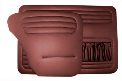 For VW OLD BEETLE BUG KAFER 1200 DOOR PANEL SET BURGUNDY 1958 - 1964