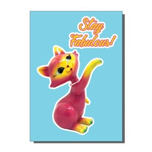 Mignon Kitsch Kitty Cat Stay Fabulous Anniversaire Carte De Vœux Ebay