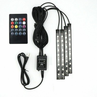 4x 36 LED Car SUV Interior Decor Neon Atmosphere Light Strips + Music Remote Hot