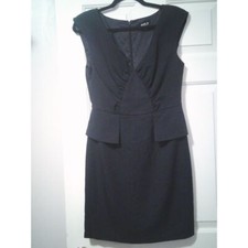 Allen B. Deep Navy Peplum Cocktail Dress Sleeveless Professional Formal Wear