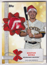 2022 Topps Baseball Holiday Relic Card Keston Hiura #07/10