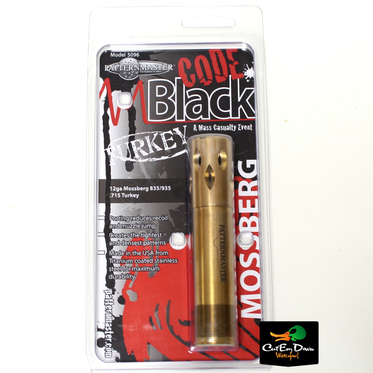 PATTERNMASTER CODE BLACK TURKEY CHOKE TUBE SHOTGUN 12GA MOSSBERG