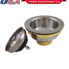 Heavy Duty Brass Kitchen Sink Strainer Power Ball Lock Basket Easy Clean Drain