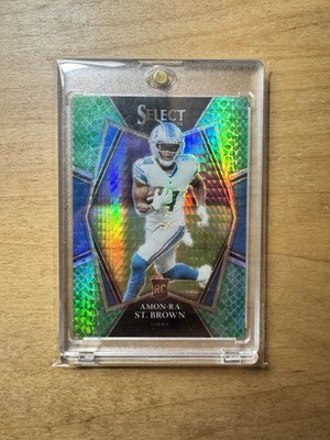 2021 Panini Select - Premier Level Amon-Ra St. Brown Dragon Scale Prizm /89 (RC)