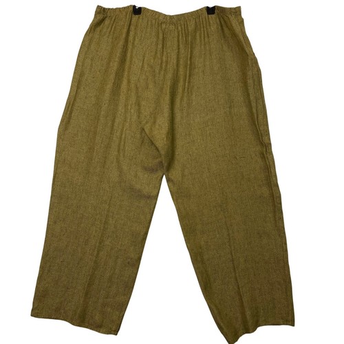 Flax 100% Linen Wide Leg Lagenlook Chevron Pattern Pants Size 3X - Imagen 4 de 7