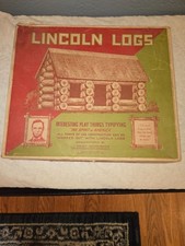 Vintage Lincoln Logs set No.1 rare 1920 Mint with instructions. Original Box