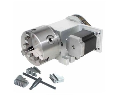 Engraving Machine 4th Axis A-Axis Rotation Axis CNC Indexing Head 100mm Chuck