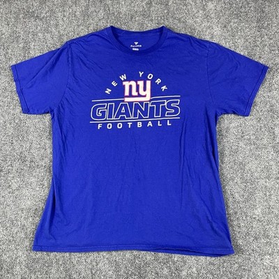 New York Giants Throwback NFL Fanatics T-shirt Mens XL Blue RARE FREE SHIP