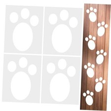 4 Pcs Easter Bunny Footprint Stencil Reusable Egg Hunt Bunny Tracks Template