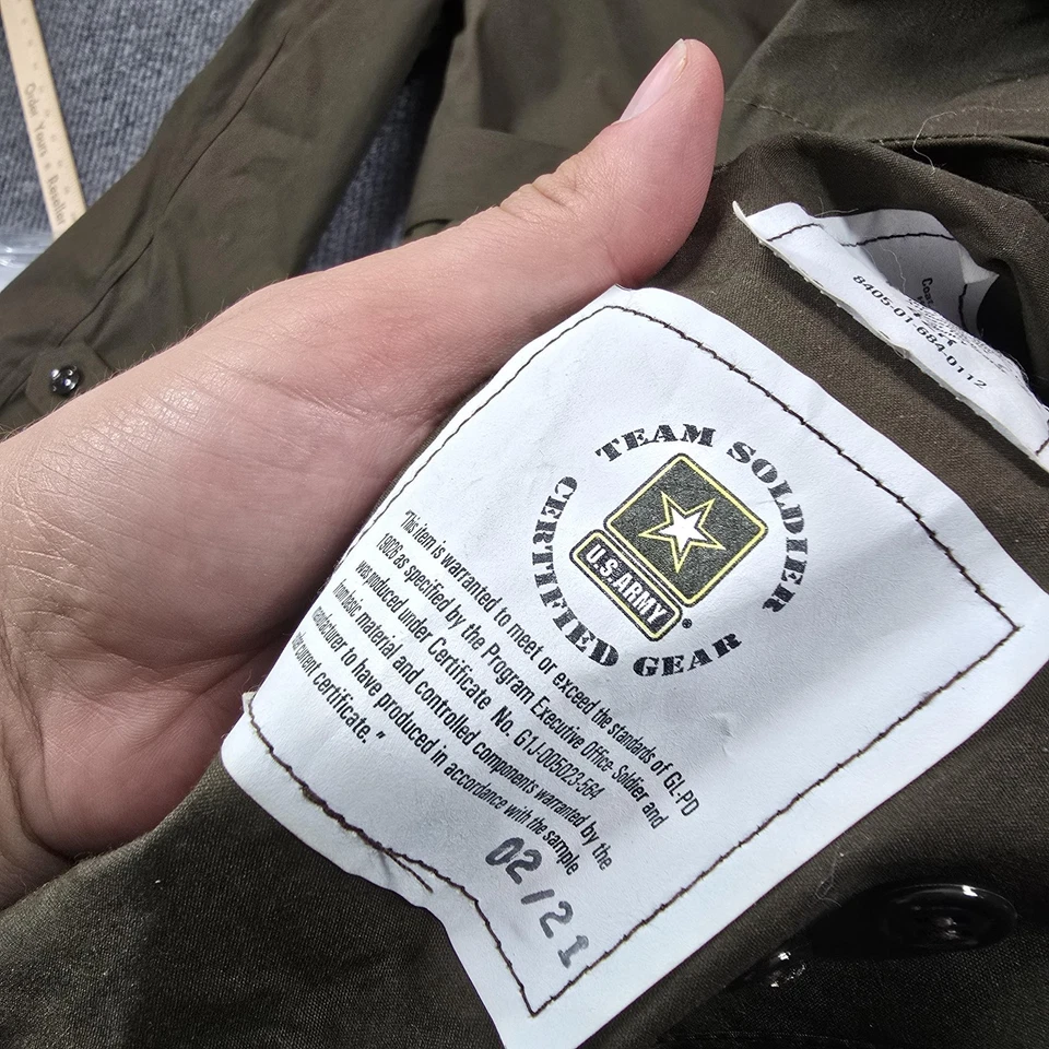 US Army AGSU All Weather Coat Mens 42R Heritage Green 564 Trench Fechheimer - Image 4 of 4