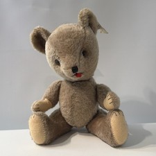 Vintage Character Novelty Co Teddy Bear Mohair Open Mouth Tongue Ear Tag 1950s