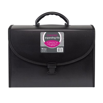 C-Line 21-Pocket Expanding File w/ Handle, Legal Size, Black, Polypropylene (PP)