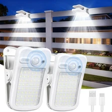 2/4 Pack Solar LED Light Outdoor Waterproof Fence Clip Motion Sensor Wall Light