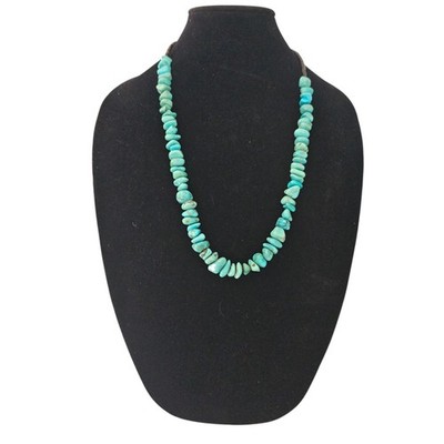 Vintage Shell Heishi Turquoise Bead Necklace Native American Sterling 27.5''