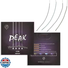 MIandVI PEAK Synthetic Core Viola Strings for 16” Violas — Pure Silver | Synt