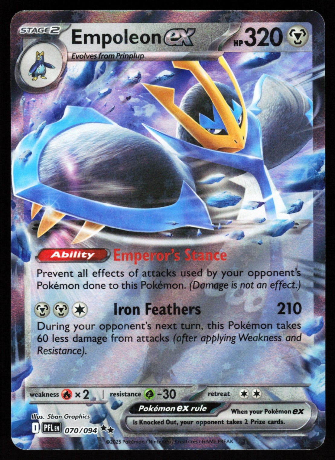 Empoleon ex Double Rare ME02: Phantasmal Flames 070/094 NM