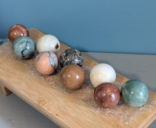 Lot of 9 Polished Marbles 1" Diameter Spheres Decorative Stone Balls