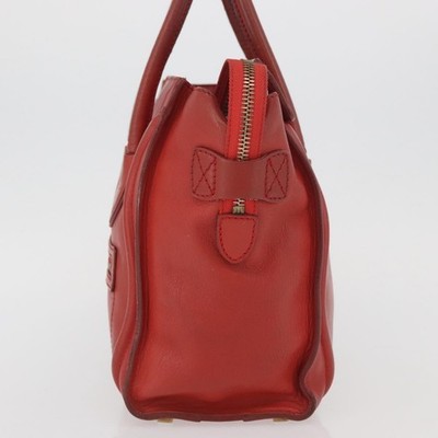 ハンドバッグ mizuho CELINE Micro Shopper Hand Bag Leather Red Gold Auth mr2211 | eBay