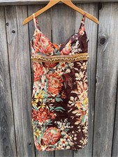Dolce & Gabbana Floral Linen Beaded Mini Dress Size 40