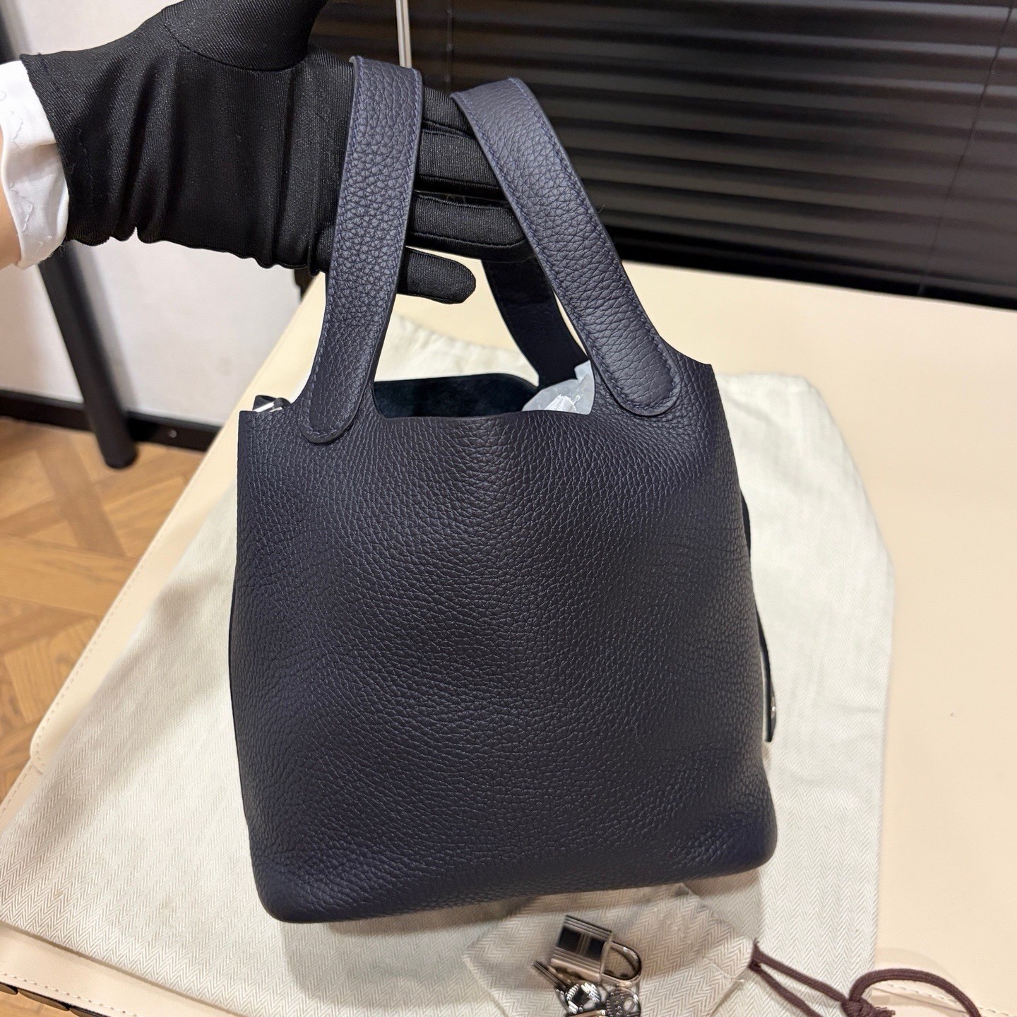 Authentic Pre‑Owned Hermès Picotin 18, Bleu Marine Taurillon Clemence Leather