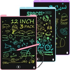 Paquete de 3 Tabletas de Escritura LCD 12 Pulgadas para Ninos de 3 a 8 Anos Kids
