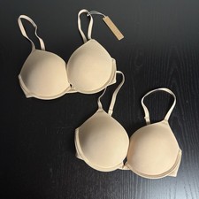 SKIMS Size 32C Fits Everybody Super Push-Up Bra in Clay, Lot of 2, NEW