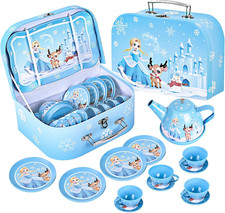 Princess Tea Party Set for Little Girls Ages 3-6, 15-Piece Pretend Play Kitchen