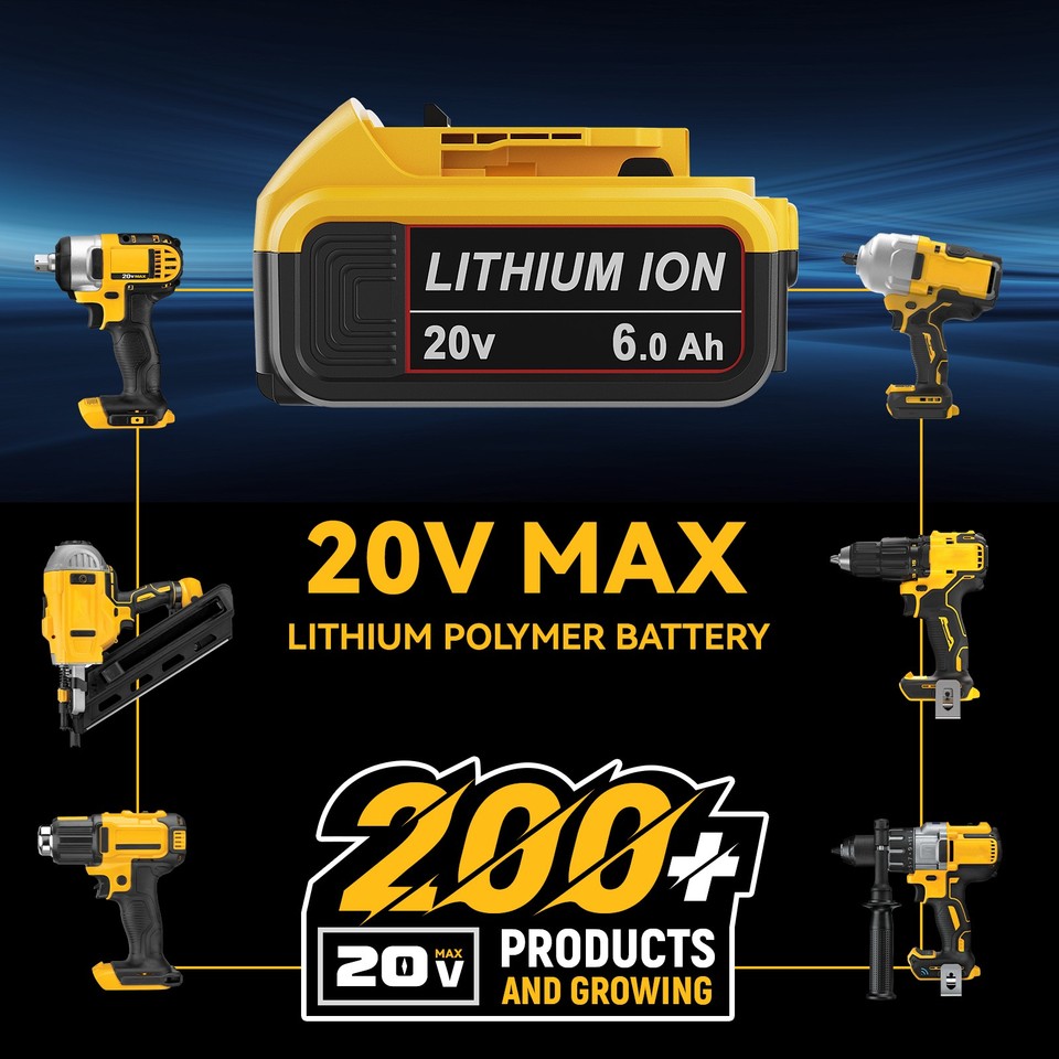 Aazon.co: 20V Battery Charger Replaceent for Dewalt 20V ax Battery DCB206 DCB204 DC118