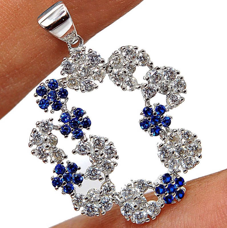 2CT Heat Treated Kyanite 925 Sterling Silver Pendant Jewelry LV4-8