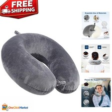 Travel-Friendly 100 Memory Foam Neck Pillow - Machine Washable Lightweight