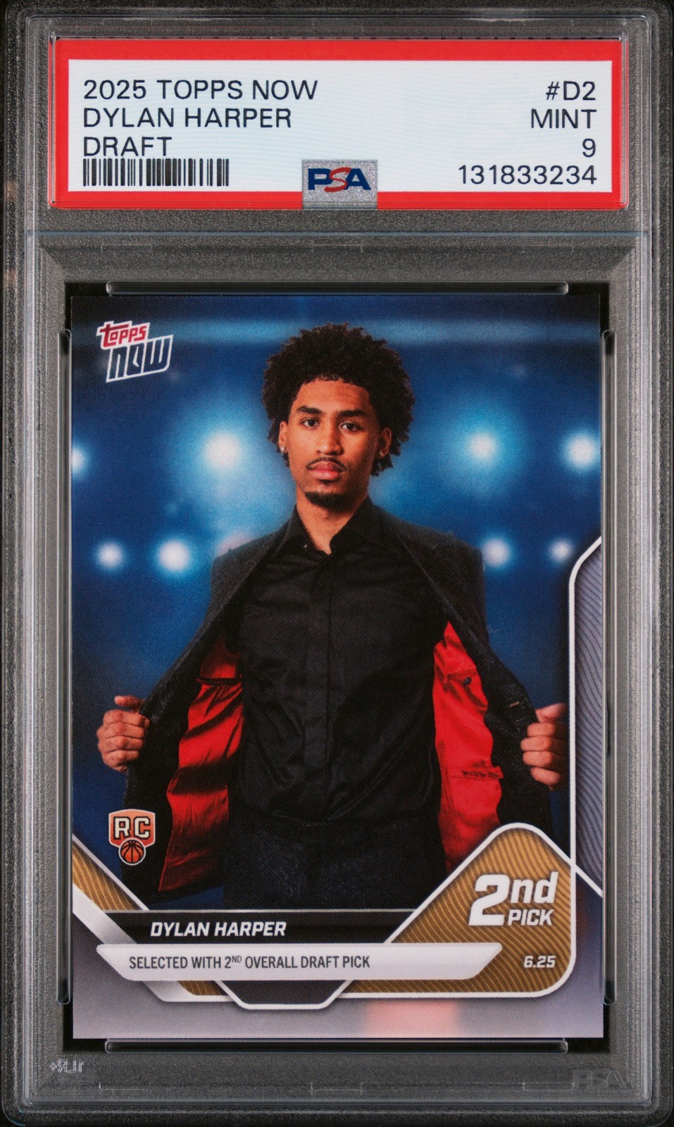 2025 TOPPS NOW DRAFT #D2 DYLAN HARPER PSA 9