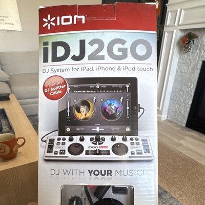 ION iDJ2GO Double Deck DJ Controller for iPad, iPhone, iPod w/ Splitter Cable