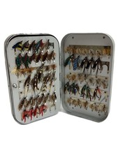 Fly Fishing Fly Box Set Assorted Flies Tackle Case Used