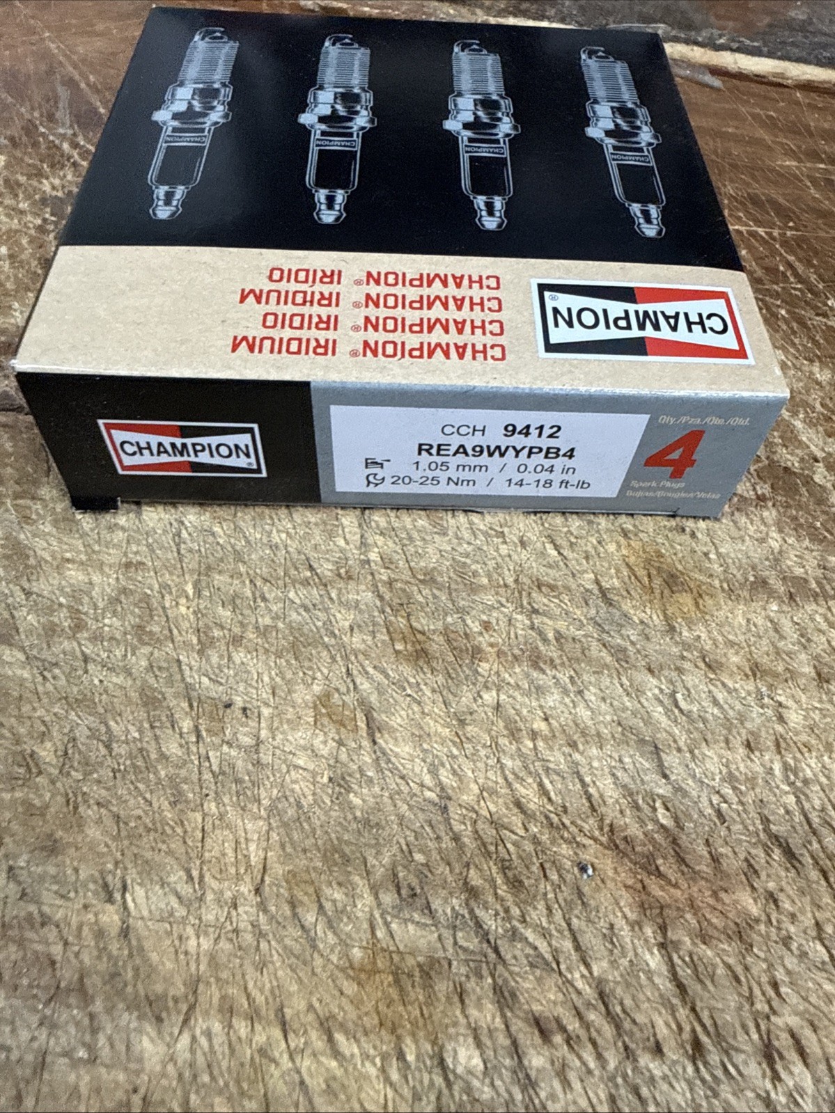 4 pc Champion Iridium 9412 Spark Plugs for REA9WYPB4