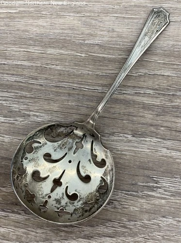 Sterling Silver Durgin Gorham Monogrammed Slotted Bon Bon Serving Spoon 19.71g