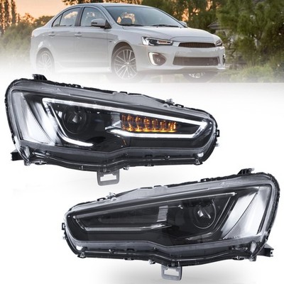 Paar VLAND Scheinwerfer für Mitsubishi Lancer EVO X 2008-18 F gelb Blinker