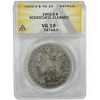 1902 S Morgan Dollar VG 10 Details ANACS Silver $1 Coin SKU:I21668