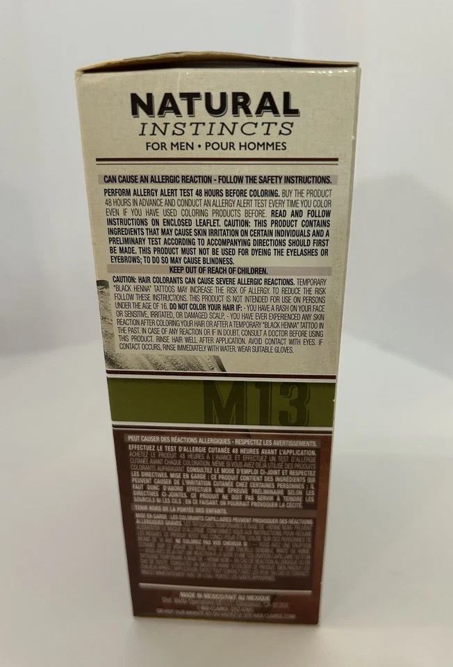 Set Of 2 ~ CLAIROL Natural Instincts For Men ~ M13 Dark Brown Haircolor Kit Dye - Image 3 of 4