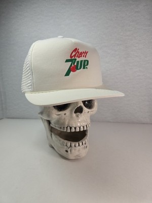 Vintage Trucker Hat Snapback Cherry 7-UP Promo Adult One Size Fits All 1980's