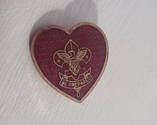 BSA Red Copper Heart Vintage Lapel Uniform Pin Badge - Boy Scouts Of America USA