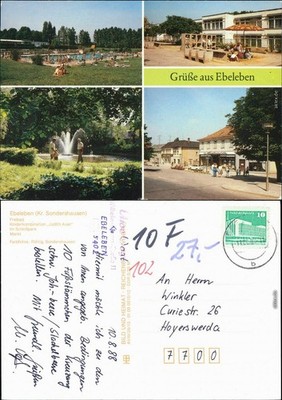 Ebeleben Sondershausen Freibad, Kinderkombination, Schloßpark, Markt g1989
