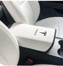 TESLA Model 3 Model Y Car White Armrest Cover for Central Control Accessories