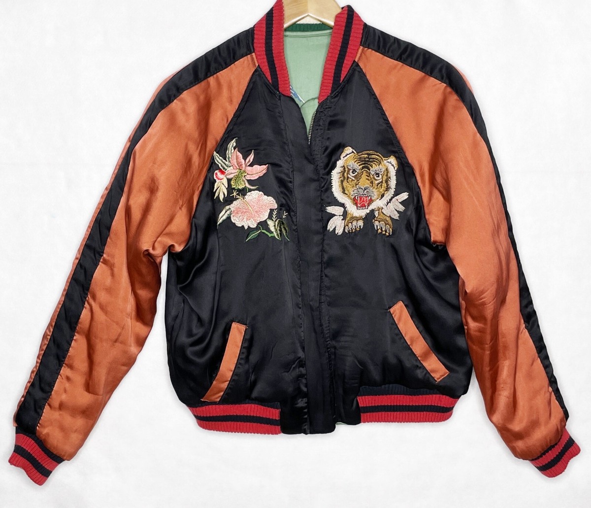Sukajan Reversible Japanese Souvenir Jacket Reversible Tiger Eagle