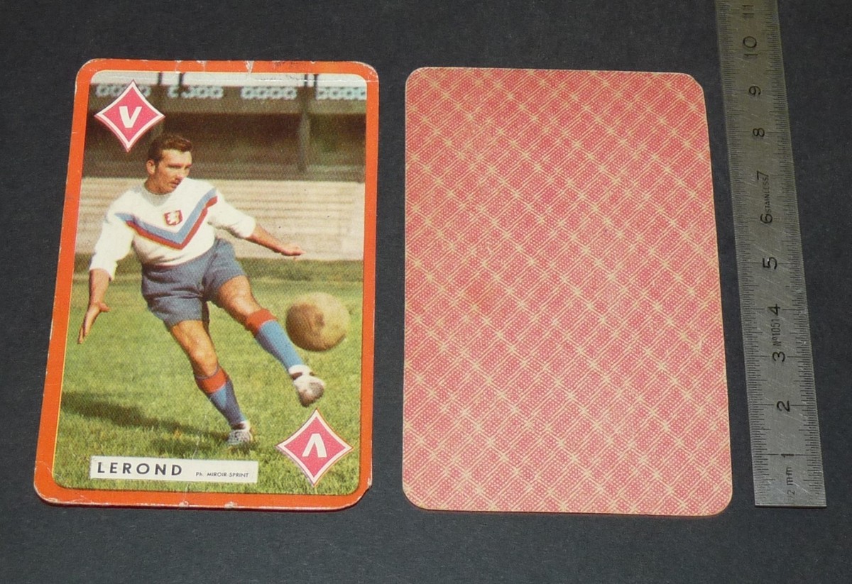 Ancienne Carte à Jouer LEROND – Olympique Lyonnais / Nancy (années 60)