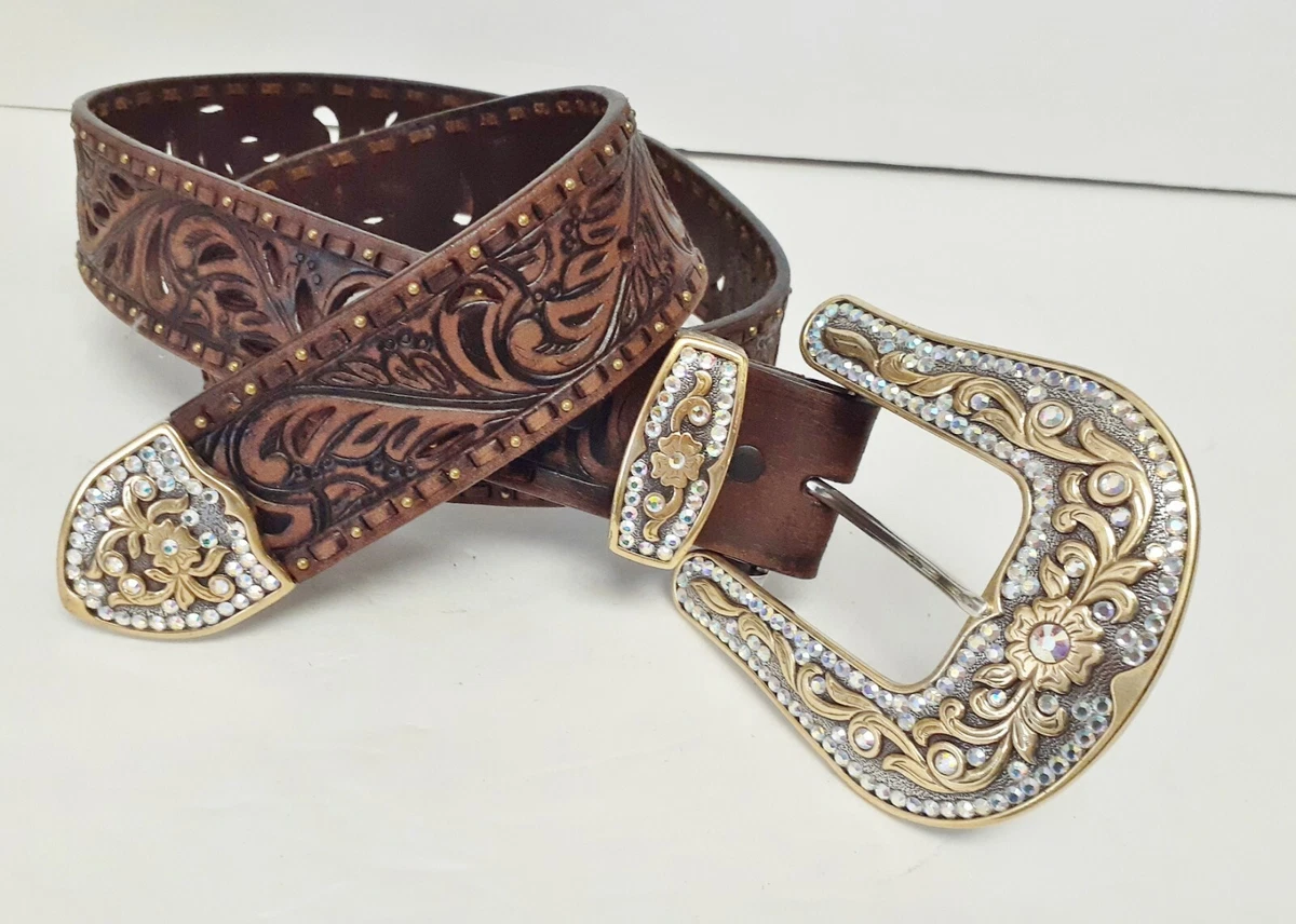 Tony lama tooled store leather ranger belt