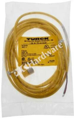 Surplus Sealed Turck WKB3T-4 Actuator and Sensor Cordset 4m Right Angle Female