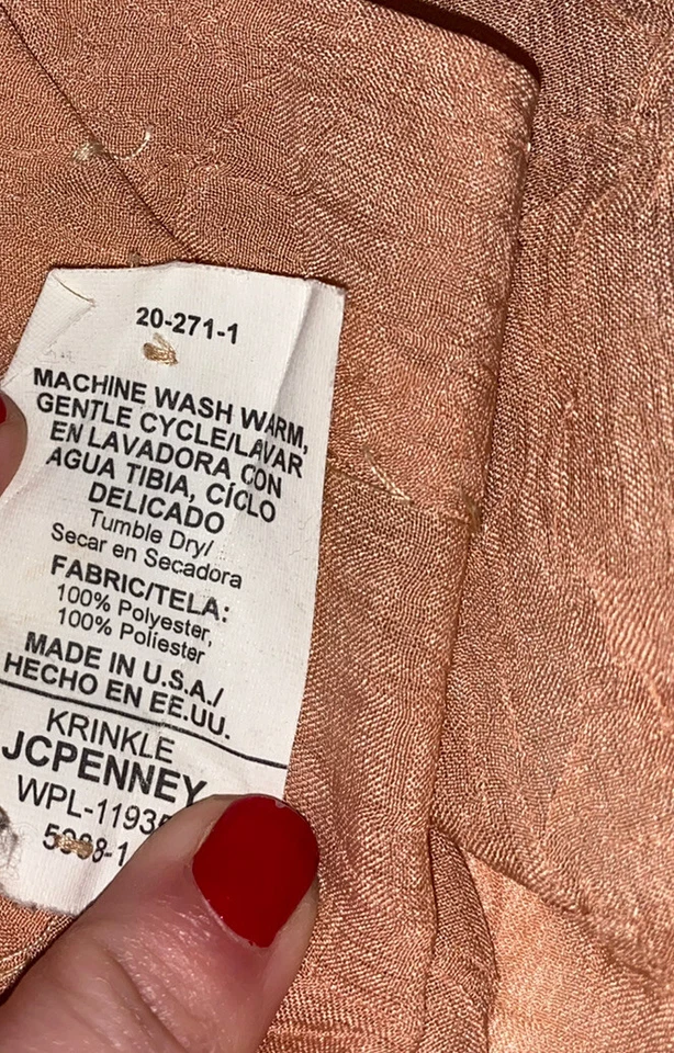 JC Penney 90s Wide Window Scarf Swag Drape Valance Curtain Orange Vintage - Image 4 of 4