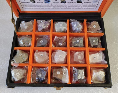 Rocksmins 20 Natural Crystals Semi Precious Gems Stones Collection