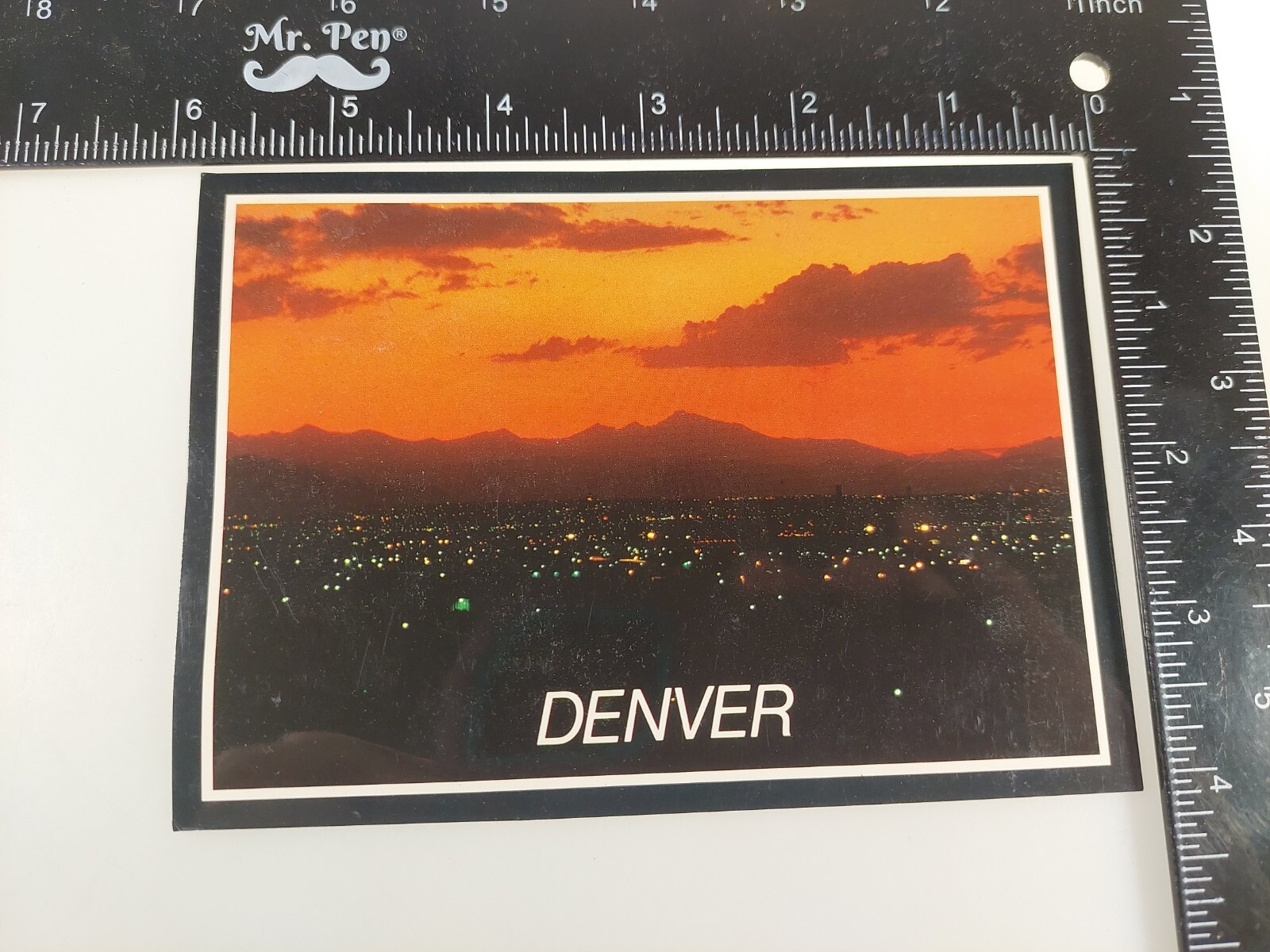 Denver Colorado CO Postcard Long's Peak Mountains Scenic View Night