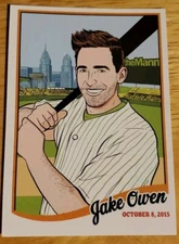 JAKE OWEN CONCERT TOUR 2015 MANN MUSIC CENTER PHILADELPHIA TRADING CARD